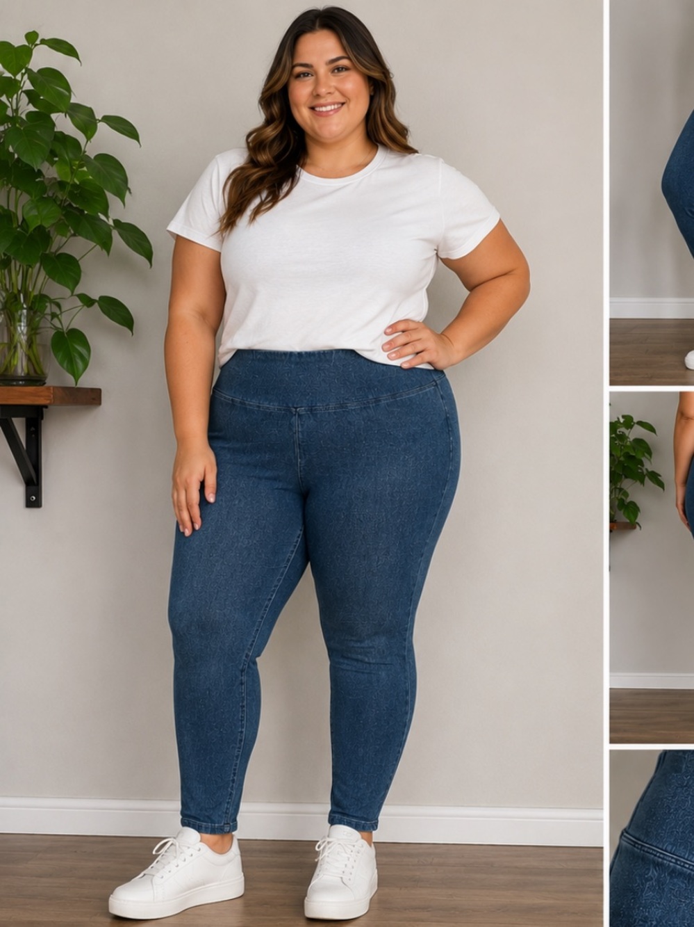 Lyssé Pull On Skinny Jeans Womens XL Blue Denim High Rise Stretch Jeggings